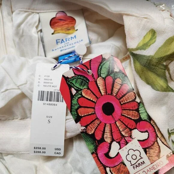 New S Farm Rio x Anthropologie v-neck floral chiffon maxi dress